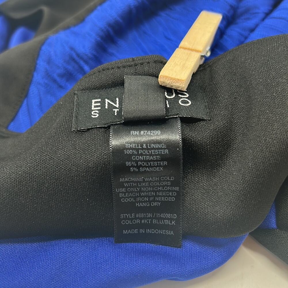 Enfocus Women's Sleeveless Blue & Black Color Block Dress Size 12 - Picture 11 of 13